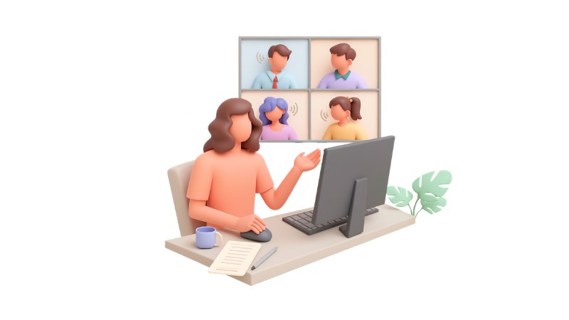 Una persona segue una sessione dell'Accademia in videochiamata